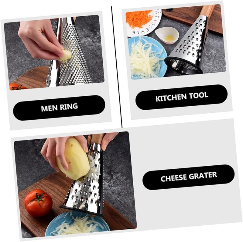 Stainless Steel Cone Grater With Strong Suction Base For Cheese Potatoes Vegetables Fruits - Image 2
